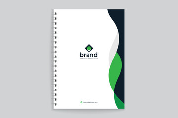 Modern  notebook cover design black and green color