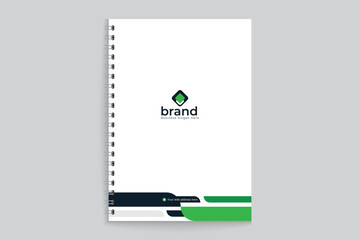 Modern  notebook cover design black and green color