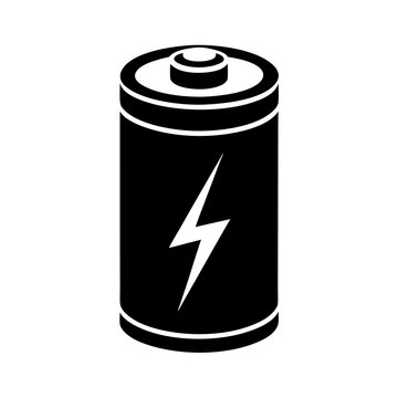 recommend clip art: Black battery icon illustration with copy space