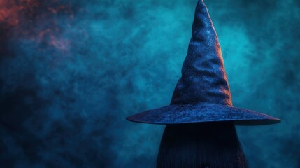 Halloween witch with a pointed hat, casting spells, festive atmosphere, 3D illustration