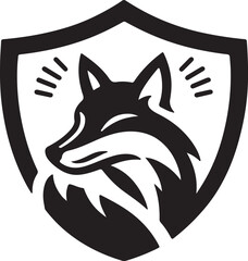 Logo style fox head vector silhouette image, generative ai
