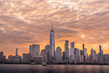 New York City skyline during the sunrise, NewYork, United states of America. USA