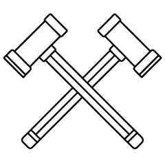 Hammers vector on white background