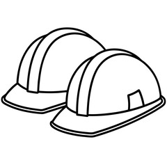 Fototapeta premium Hard hats vector on white background