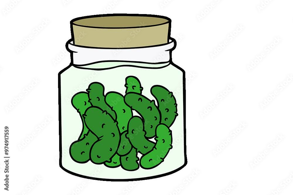 Sticker cartoon pickled gherkins