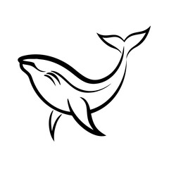 Whale Vector Illustration - Ocean Animal SVG for Cricut, Clipart, Silhouette Cut Files, Logo Icon, T-Shirt Graphics