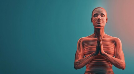 Virtual therapist, holographic human form, calming digital environment