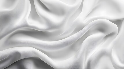 Obraz premium Abstract white silk background with wavy folds of fabric, elegant wallpaper for design or presentation