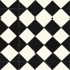 Fototapeta premium Vector seamless pattern of black and white checkered tiles