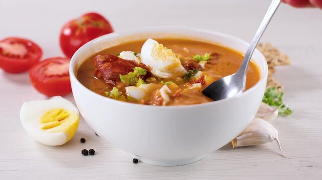 Salmorejo, traditional spanish dish