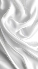 Obraz premium Abstract white silk background with wavy folds of fabric, elegant wallpaper for design or presentation
