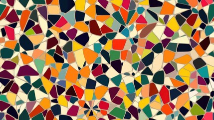 Abstract kaleidoscope background featuring a vibrant seamless pattern Multicolored mosaic design with distinctive kaleidoscope elements