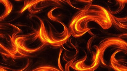 Abstract pattern of fire twirls in a seamless design