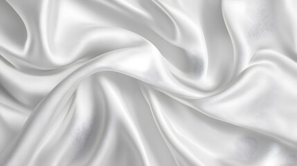 Naklejka premium Abstract white silk background with wavy folds of fabric, elegant wallpaper for design or presentation