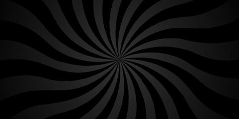 Seamless retro black and gray sunrise stripe sunburst texture design. Vector abstract rays sunburst backdrop banner wallpaper background.	