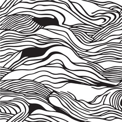 Vector seamless pattern of abstract wave designs
