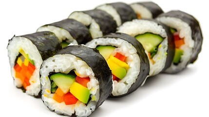 sushi on a white background