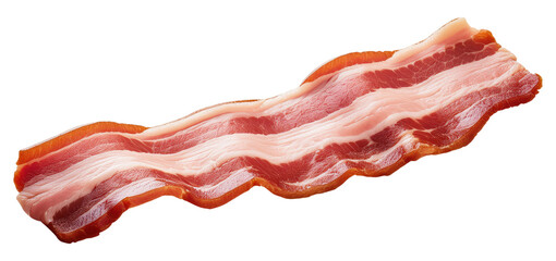 Obraz premium Raw Bacon Strip Isolated on Transparent Background