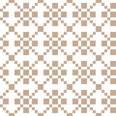 A repeating geometric pattern featuring alternating squares and ovals in a neutral color palette.