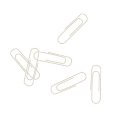 metal paper clips color vector illustration