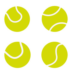 Set of tennis balls. Vector drawing.
