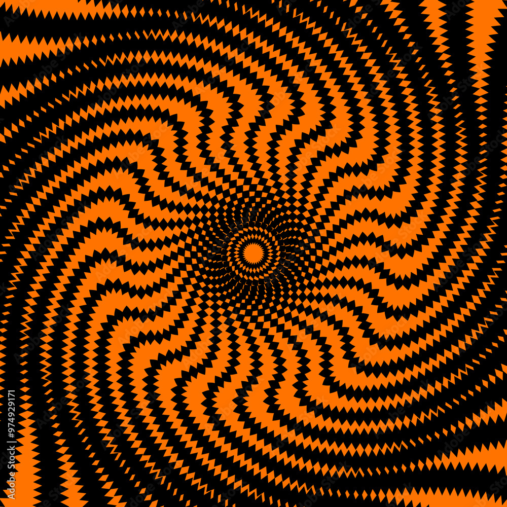 Poster psychedelic hypnotic spiral pattern for halloween background, vector hypnosis swirl vortex. hypnotic