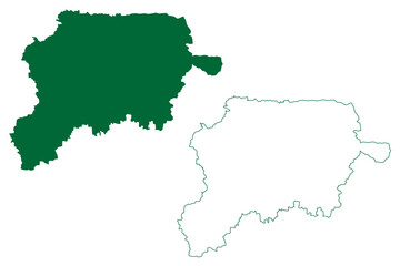 Jalgaon district (Maharashtra State, Nashik Division, Republic of India) map vector illustration, scribble sketch Jalgaon map