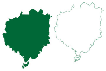 Jalpaiguri district (West Bengal State, Republic of India) map vector illustration, scribble sketch Jalpaiguri map