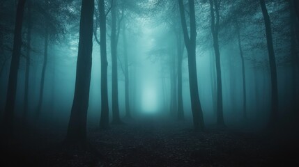 A Foggy Forest Path Leading Into the Unknown