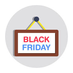 A trendy design icon of black friday board  
