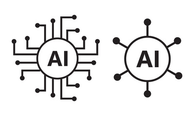 Transparent PNG available
Set of AI icons. Artificial intelligence Vector illustration Web Icon Collection.
