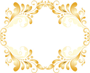 A decorative golden floral frame design suitable for invitations or elegant presentations.