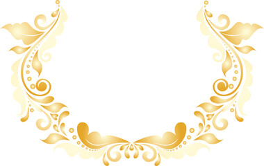 Ornate golden decorative border with floral elements for design use.