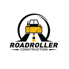 Vector logo of asphalt paving road works