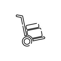 Hand Trolley Icon Vector. Lineal or Linear art.