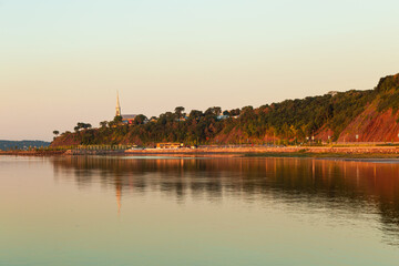 The 1854 Saint-Michel-de-Sillery church dominating a cape and a small cove in the St. Lawrence...