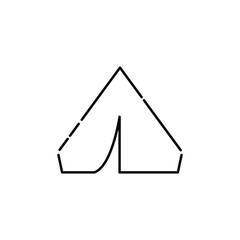 Tent Icon Vector. Lineal or Linear art.