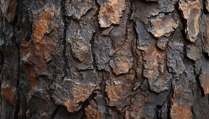 Close up texture of tree bark with brown and gray colors