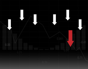 Obraz premium Stock exchange loss red screen