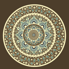 A decorative mandala design featuring intricate patterns and soothing colors.