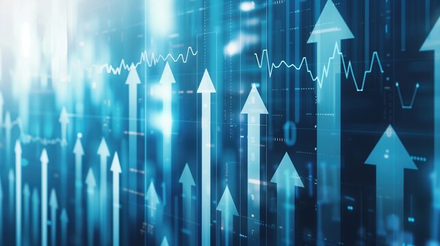 Dynamic growth chart displayed on a digital screen, symbolizing business success and financial progress