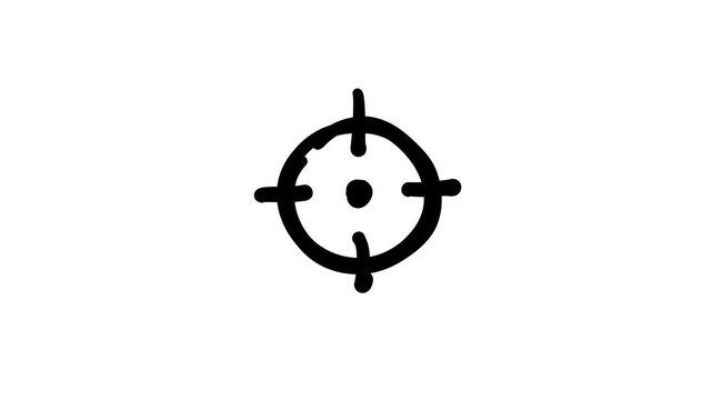 target animation on white backgorund. aim or shoot
