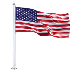 Flying American flag in the flag pole png US flag png flag US flag with base stand flag of united states of america transparent background