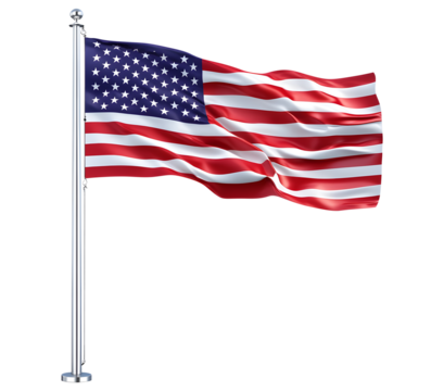 Flying American flag in the flag pole png US flag png flag US flag with base stand flag of united states of america transparent background