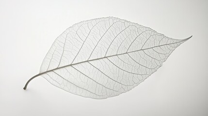 A Delicate Skeleton of a Leaf on a White Background