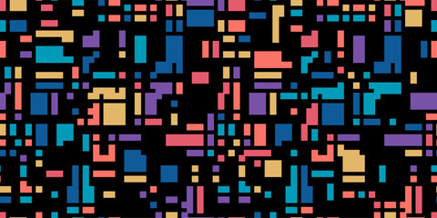 Seamless colorful pattern of geometric shapes. Template for cover, banner, poster and creative design