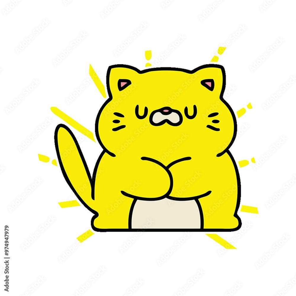 Poster cartoon of a cute little cat