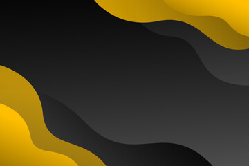 Abstract background with Yellow and black shadow wave color design for template, poster, flyer design. Vector illustration	