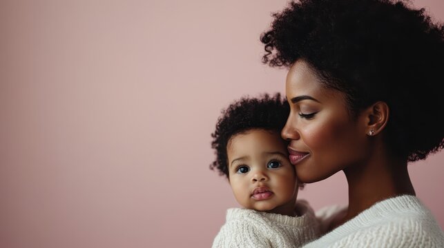 A mother lovingly embraces her baby, encapsulating the warmth and depth of maternal love in a comforting and serene setting. - Powered by Adobe