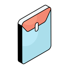 A flat design icon of long envelope